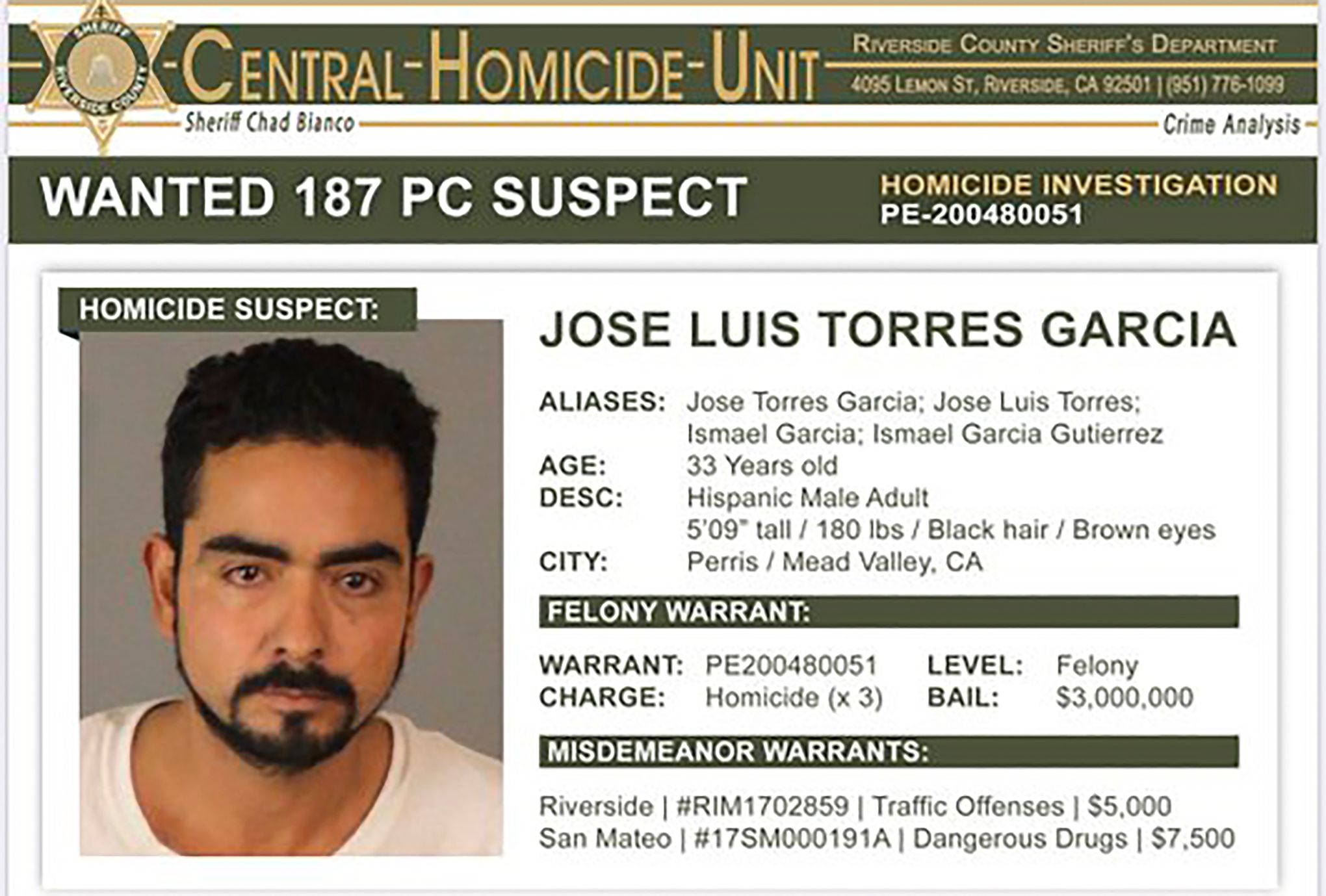 Police search for man after 3 bodies found in California | The Seattle Times