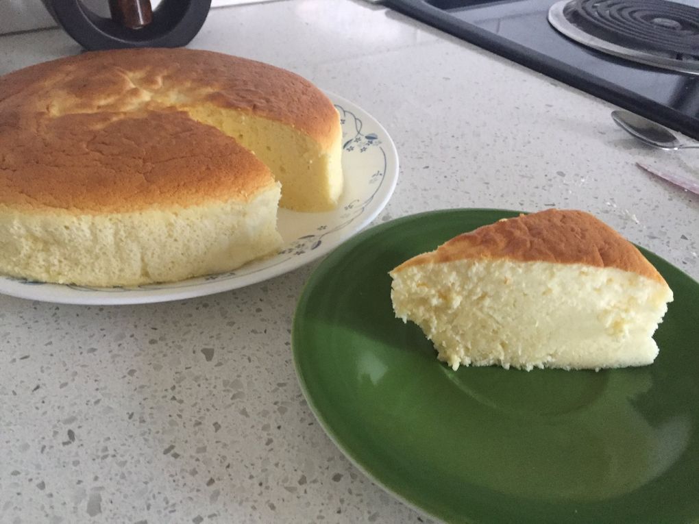 Amy Wong‘s cheesecake, following instructions from Gemma’s Bigger Bolder Baking‘s “Japanese Cheesecake SIMPLIFIED!” video, had a light, cotton-like texture. (Amy Wong / The Seattle Times)
