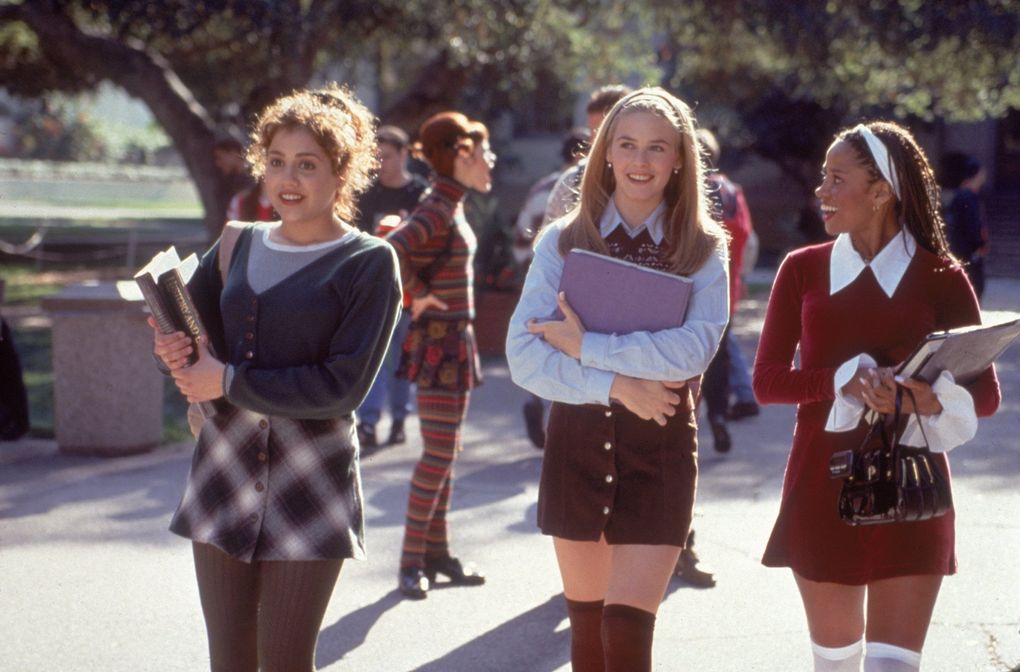 From left: Brittany Murphy as Tai, Alicia Silverstone as Cher and Stacey Dash as Dionne in “Clueless,” the sparkly romantic comedy inspired by Jane Austen’s “Emma.” (Paramount Pictures)