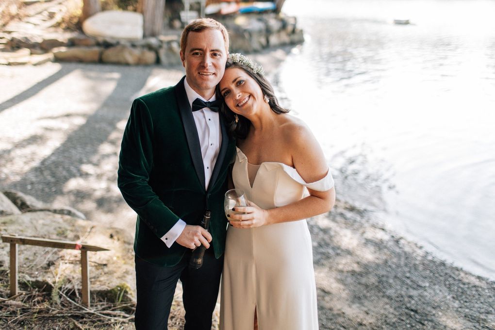 Evan Corr and Katie Clark on their wedding day, which was downsized drastically. (Stefan & Audrey)