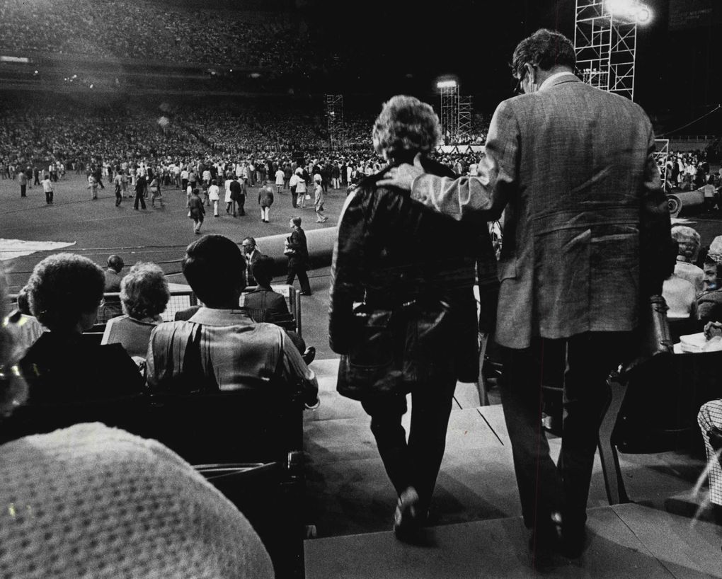 The Billy Graham Crusade hit the Kingdome in its early years. (Jerry Gay / The Seattle Times, 1976)