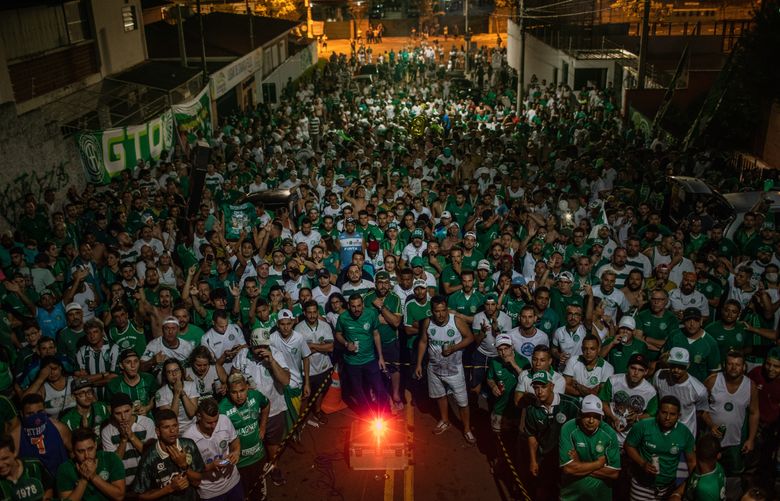 Soccer fans gather in Sao Paulo on March 16, 2020. The leaders of the region’s two largest nations — Mexico and Brazil — have largely dismissed the dangers of the coronavirus pandemic and have resisted calls for a lockdown. (Victor Moriyama/The New York Times)