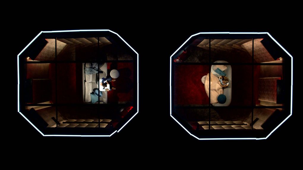 The “Love Is Blind” pods shown from above. (Courtesy of Netflix)