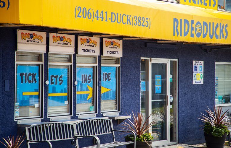 Ride the Ducks, located in the shadow of the Seattle Center on 5th Avenue and Broad Street, is filing for bankruptcy and officially closing for good. 

Photographed on April 3, 2020. 213554