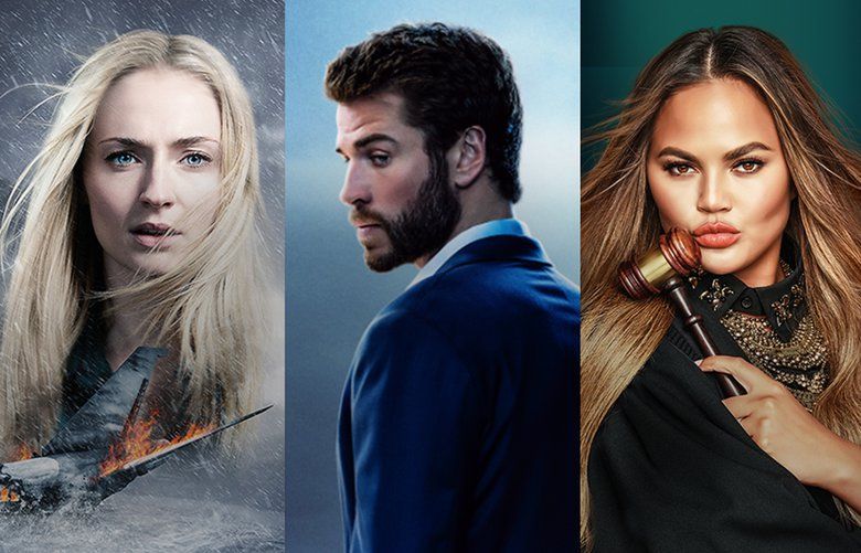 This composite released by Quibi shows a selection of images from programs offered on the new Quibi service, from left, Anna Kendrick from “Dummy,” Sophie Turner, who stars in “Survive,” Liam Hemsworth, who stars in “Most Dangerous Game,” Chrissy Teigen in “Chrissy’s Court” and Chance the Rapper in “Punk’d.”. The media platform launches Monday with 175 new original shows â€” everything from scripted series, comedic diversions, deep dramas and celebrity fluff.  (Quibi via AP) NYET111 NYET111