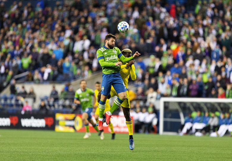 Despite coronavirus concerns, some 33,000  fans attended the Seattle Sounders vs. Columbus Crew soccer match Saturday, March 7, at CenturyLink Field in Seattle. (Lindsey Wasson / Sounders FC Communications)