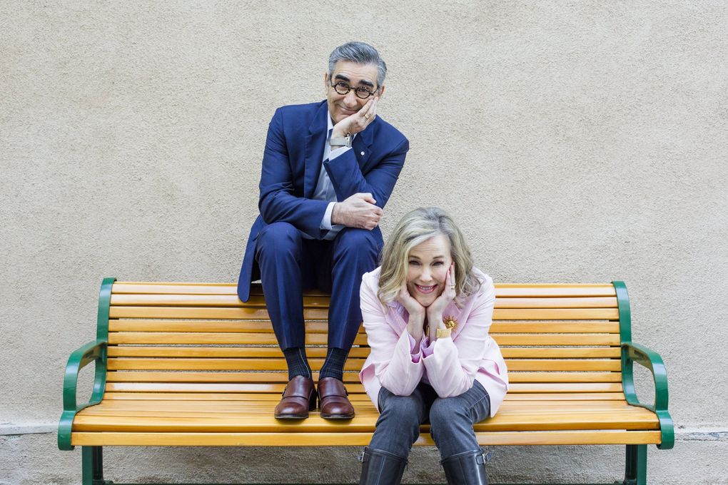 Eugene Levy and Catherine O’Hara play a husband and wife in “Schitt’s Creek.” (Annie Tritt / New York Times)