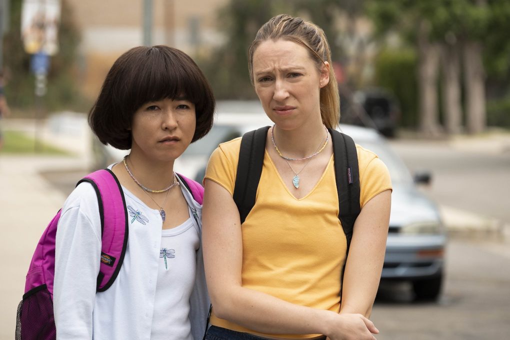 Maya Erskine, left, and Anna Konkle in “PEN15.” (Alex Lombardi / Hulu)