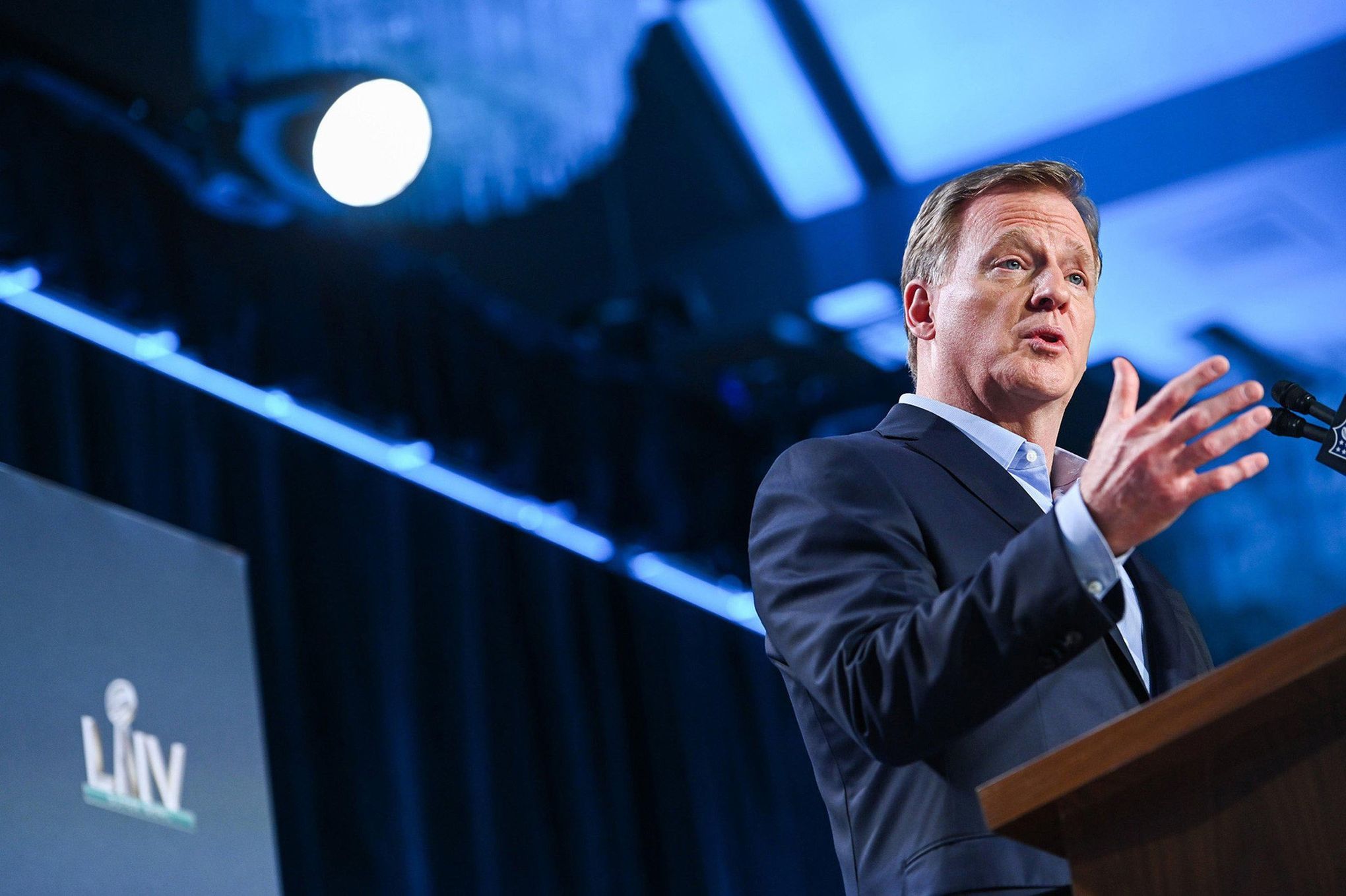 LIVE: NFL Commissioner Roger Goodell speaks ahead of the Super