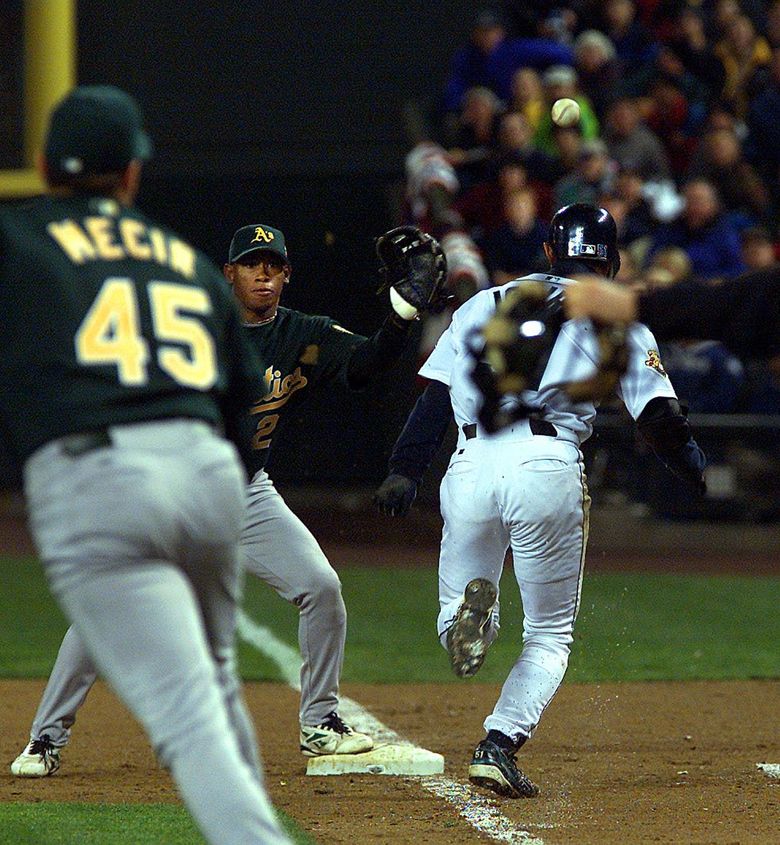 Jun 18, 2001; Oakland, CA, USA; Ichiro Suzuki (cq) of the Seattle Mariners  photographed during their