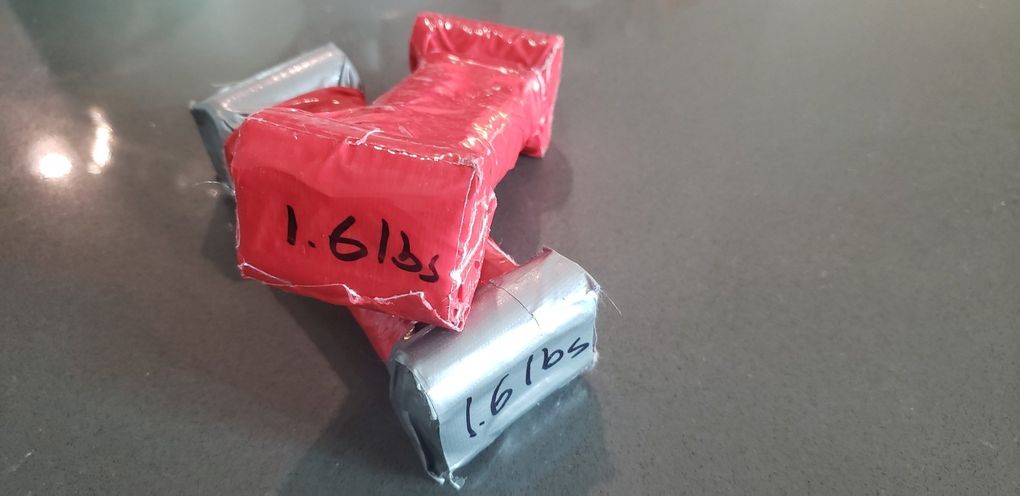 One Axtion Club client turned rolls of quarters into 3-pound dumbbells. (Courtesy of Kaitlyn Bush)