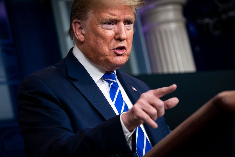 President Donald Trump speaks during a daily coronavirus briefing at the White House in Washington, April 23, 2020. The president has often said he is exceptionally smart. But his recent suggestion about injecting disinfectants was not so wise, even his allies and aides admit. (Al Drago/The New York Times)