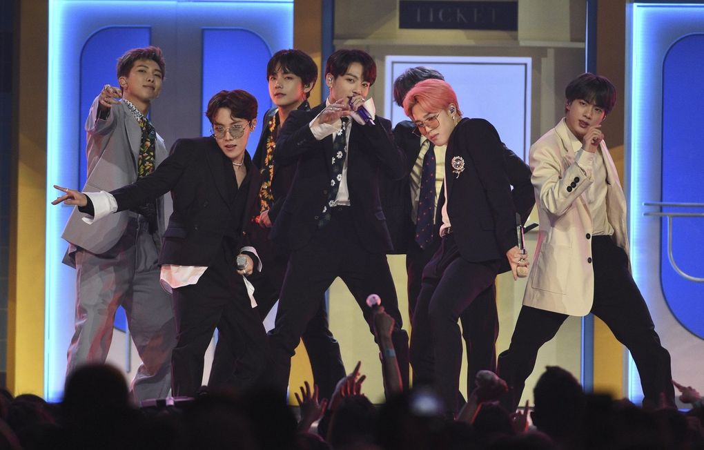 BTS performs at the Billboard Music Awards in Las Vegas in 2019. (Chris Pizzello / Invision / The Associated Press)
