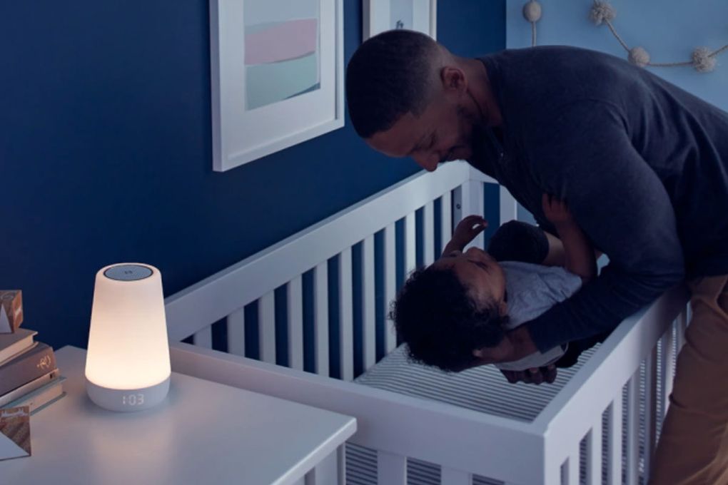 The Hatch Rest+ noise machine/night light/clock was designed for kids, but is effective at soothing all ages. (Courtesy of Hatch)