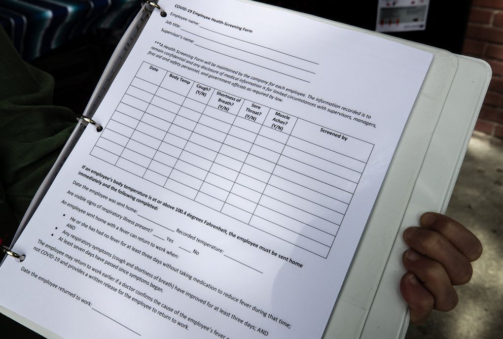 This is the form filled out for every employee of Poquitos on Capitol Hill. (Ellen M. Banner / The Seattle Times)