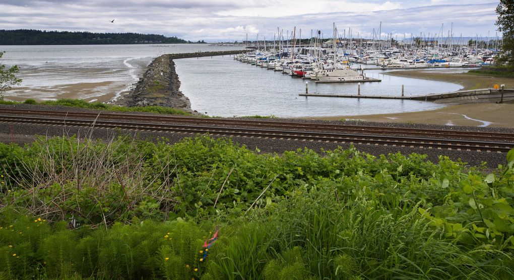 The ongoing shutdown of the U.S.-Canada border is affecting people, boaters and businesses. The marina in Blaine, along with Semiahmoo Bay in the distance, has been quiet since the closure. (Mike Siegel / The Seattle Times)