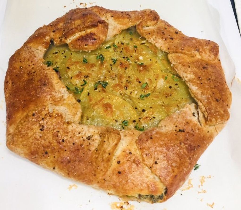 Sheree Diep is adept with pie crust, so she saw the challenge ingredients and figured she’d make a galette with pancake mix. It was accompanied by an olive tapenade. (Sheree Diep)