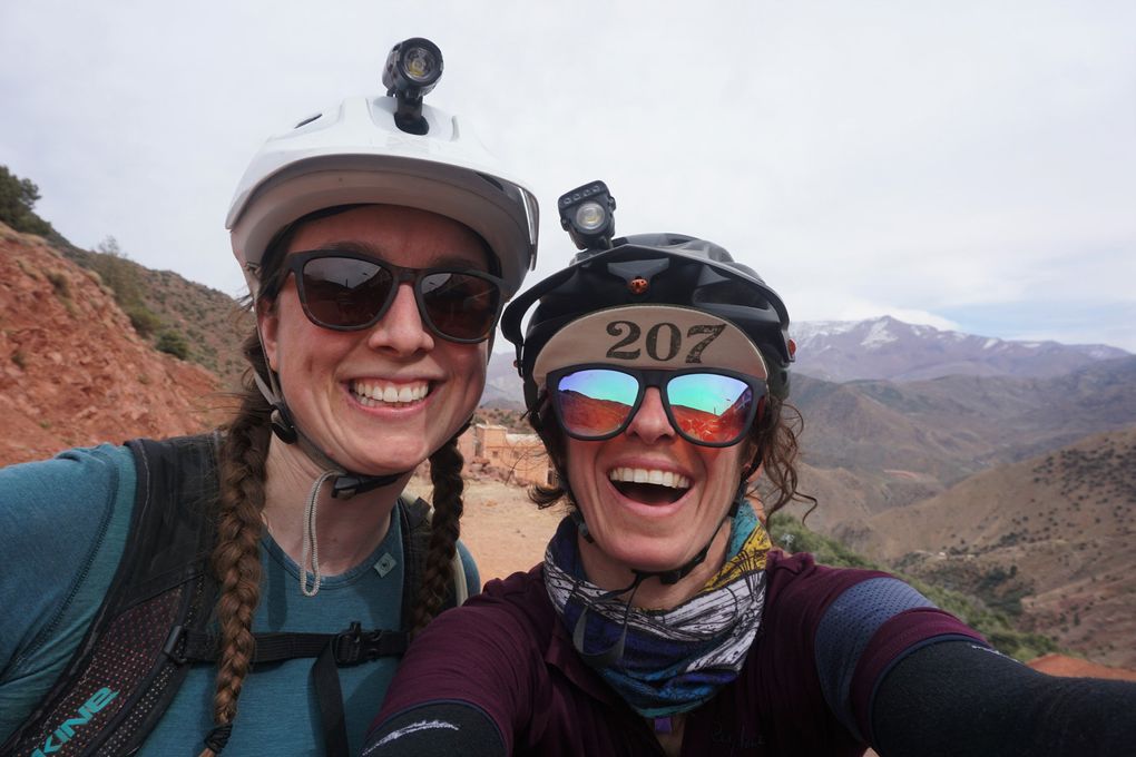 Kristen McCune (left) and Armanda Roco pose for a selfie during the Atlas Mountain Race. “I love photography and connecting with people when I travel, but I couldn’t do much of that. I had to keep going and going,” said Roco. (Courtesy of Armanda Roco)