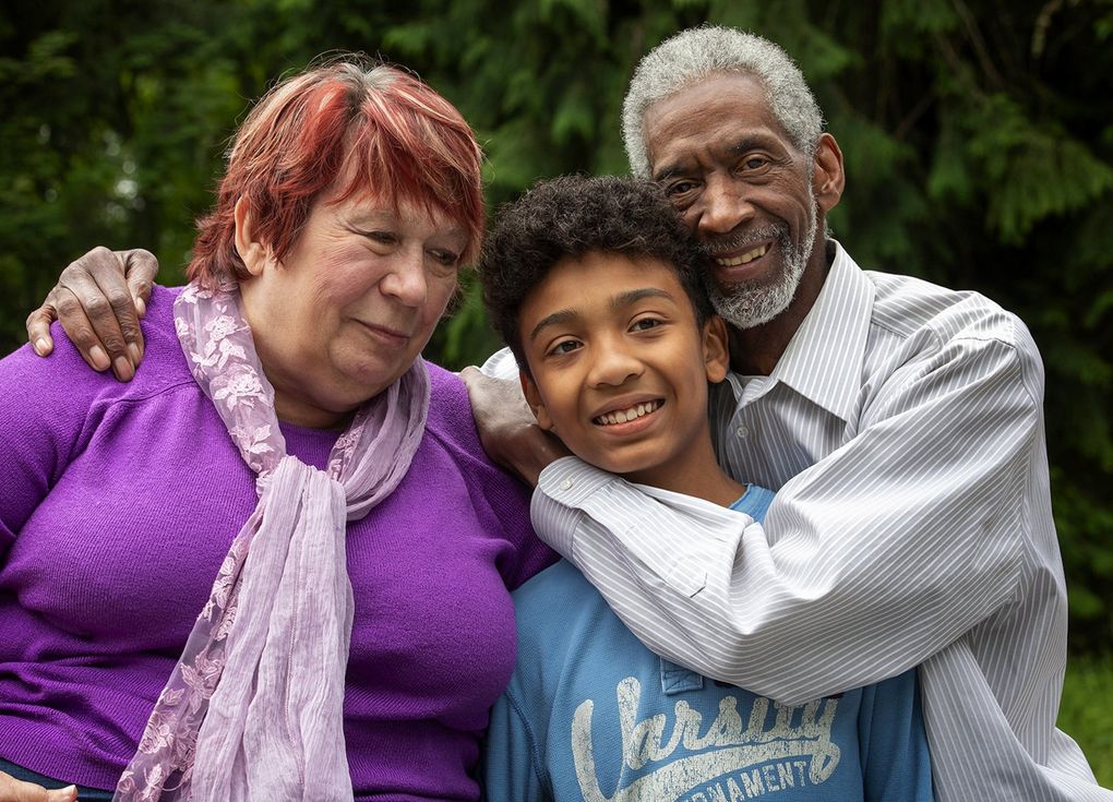 Annalesa and Fred Thomas are raising their grandson, Elijah, 12, because their son Leonard – Elijah’s dad – was killed by Lakewood police sniper Brian Markert in 2013. (Ellen M. Banner / The Seattle Times)
