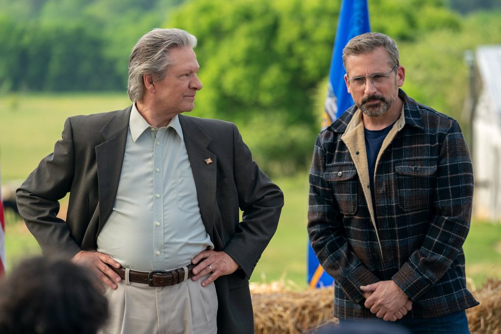 Chris Cooper and Steve Carell in “Irresistible.” (Daniel McFadden / Focus Features)