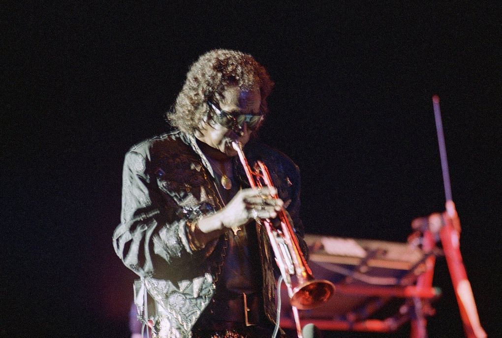 Miles Davis plays at the Roman amphitheater in Caesarea as part of the 1987 Israel Festival. Want to know more about the jazz trumpeter/composer? Check out the documentary “Miles Davis: Birth of the Cool.” (The Associated Press, file)