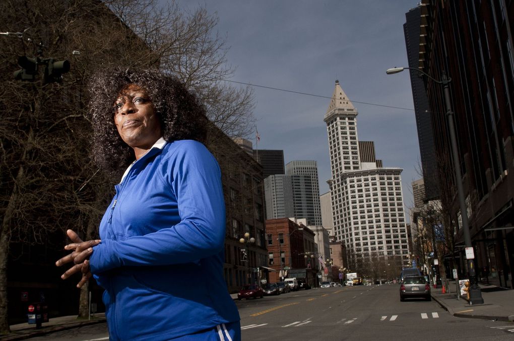 Anita White, aka Lady A, poses for a portrait in downtown Seattle in 2011. (Dean Rutz / The Seattle Times, file)