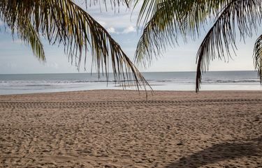 A beach temporarily closed due to the coronavirus in Kuta, Bali, Indonesia, on June 22, 2020. MUST CREDIT: Bloomberg photo by Putu Sayoga.
