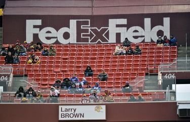 FILE – In this Dec. 9, 2018, file photo, FedEx Field is less than full during the second half of an NFL football game between the Washington Redskins and the New York Giants in Landover, Md. The title sponsor of the Redskinsâ€™ stadium wants them to change their name. FedEx said in a statement Thursday, July 2, 2020, â€œWe have communicated to the team in Washington our request that they change the team name.â€œ (AP Photo/Mark Tenally, File) NY908 NY908