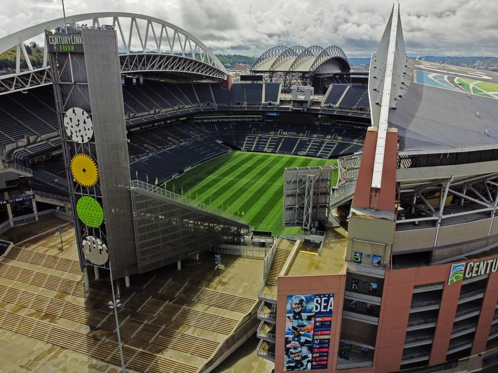 CenturyLink Field seen during the coronavirus outbreak May 21. (Ken Lambert / The Seattle Times)