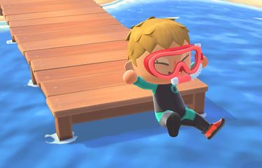 Players can jump in the water with the “Animal Crossing: New Horizons” update coming July 3. (Nintendo)