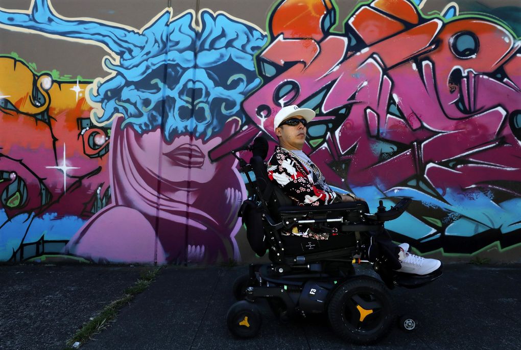 Khazm Kogita, also known as King Khazm, is an emcee and director of 206 Zulu, the hip-hop-influenced nonprofit which, among other things, organizes Off the Wall — an annual mural competition that has painted the buildings of the King County Archives complex in the Central District. (Alan Berner / The Seattle Times)