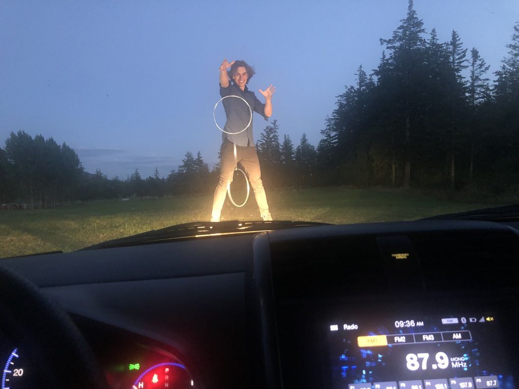 Orcas Island magician Matthew Laslo staged a physically distanced, drive-in magic show earlier this summer in a field near Eastsound. (Courtesy of Matthew Laslo)