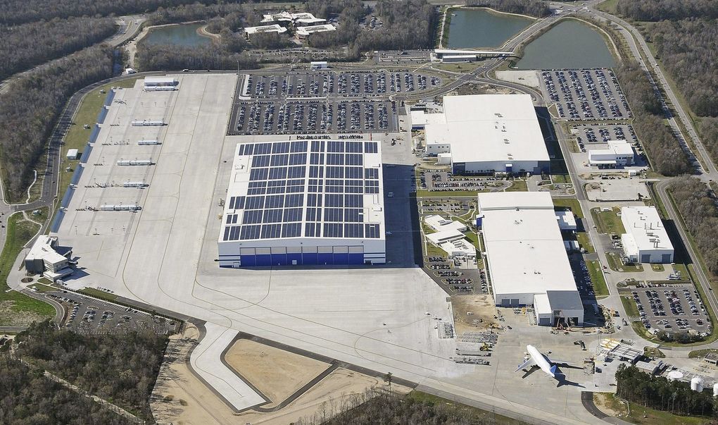 An aerial view of Boeing’s 787 aircraft assembly site in North Charleston, S.C. (Boeing)