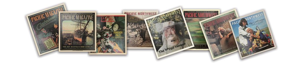 Pacific NW magazine has covered a wide variety of topics the past 40 years — with a distinctly Northwest flavor. (David Miller / Pacific NW magazine art director)