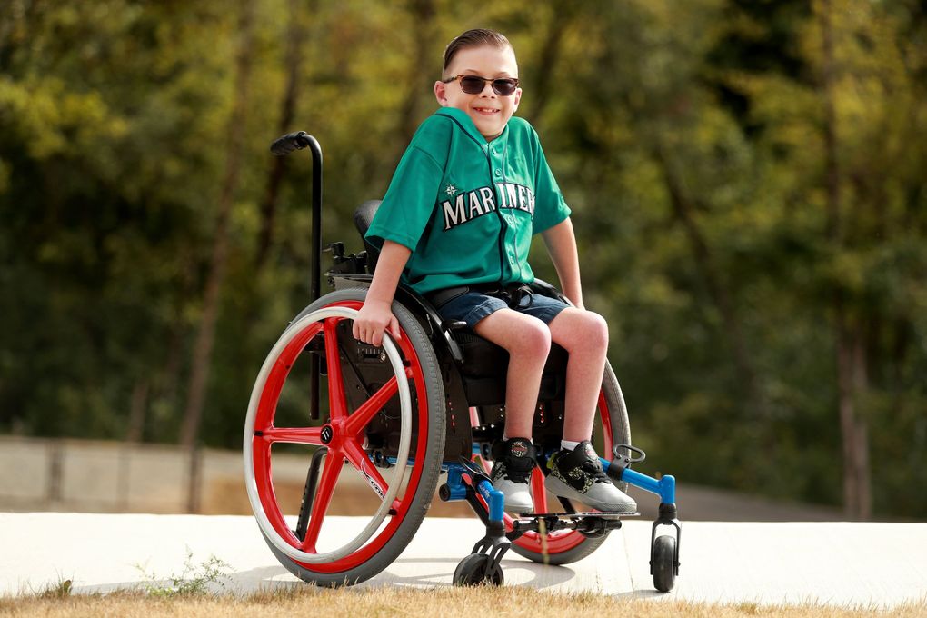 Tucker Schreckenghost, 9, near his home in Auburn. (Erika Schultz / The Seattle Times)