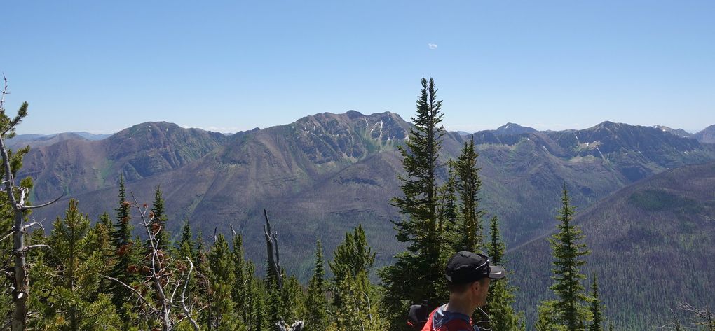 Surviving the climb to 8,582-foot Cardinal Peak affords a grand view southward. The highest point of the RATBOB run, Cardinal is just the 50th-highest peak in the Bob Marshall Wilderness Area. There are seven peaks above 9,000 feet.
(Courtesy of Frank Field)