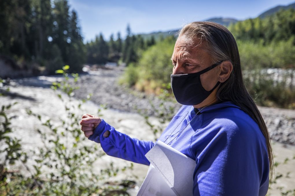 Sylvia Miller, vice chair of the Puyallup Tribal Council, said she is angry and heartbroken over pollution to the river from a project at the Electron Dam. (Steve Ringman / The Seattle Times)