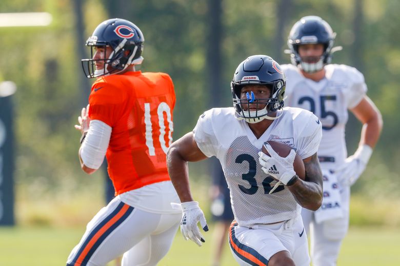 David Montgomery Chicago Bears Unsigned Runs The Ball Photograph