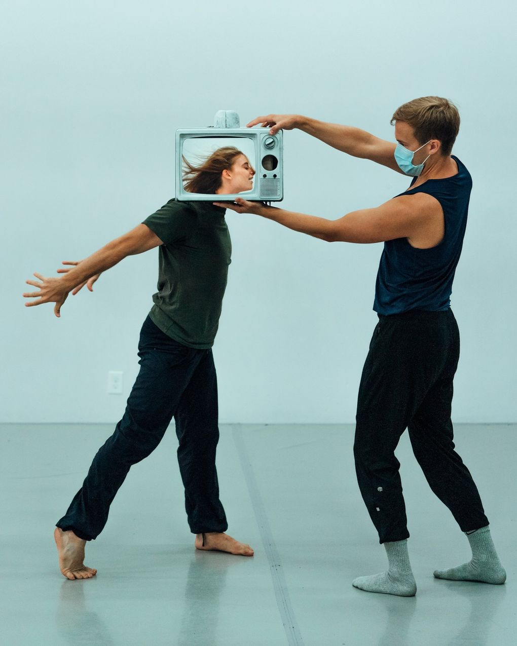Whim W’Him dancers Jane Cracovaner and Karl Watson rehearse a new work by Madison Olandt and Mike Tyus for Choreographic Shindig VI. (Stefano Altamura)
