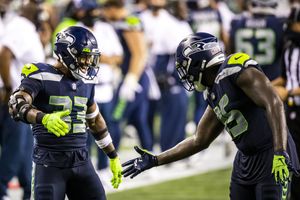 Seattle Seahawks' L.J. Collier walks off the field after an NFL football  practice Tuesday, May 21, 2019, in Renton, Wash. (AP Photo/Elaine Thompson  Stock Photo - Alamy