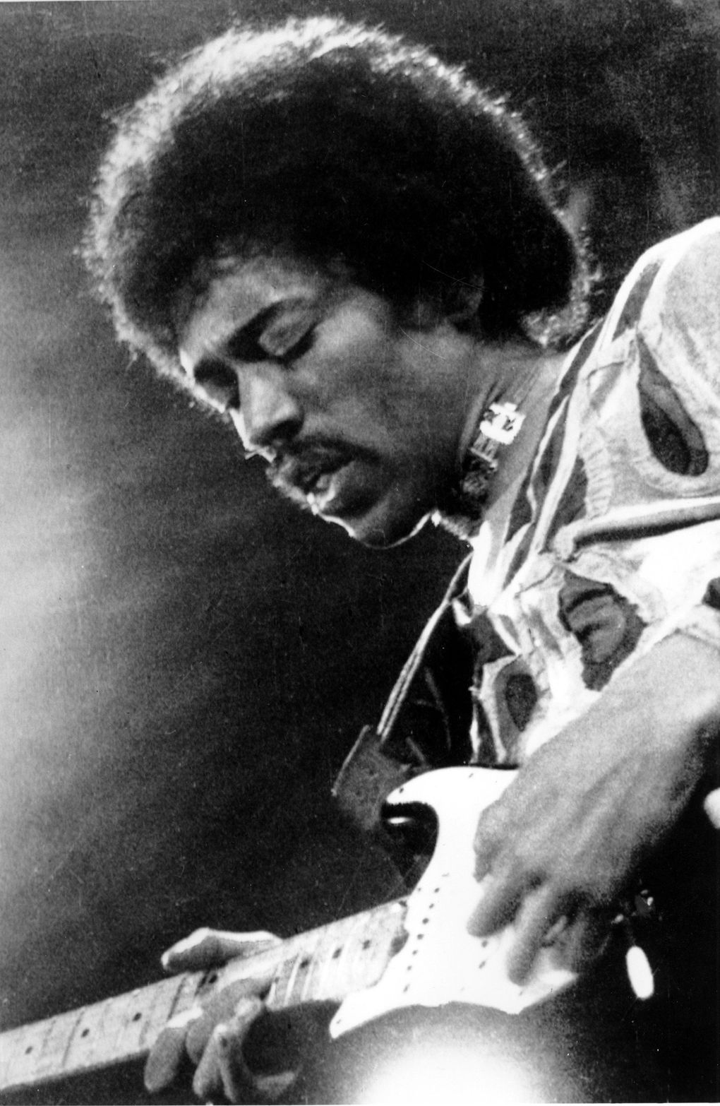 In this 1970 file photo, rock ‘n’ roll legend and Seattle son Jimi Hendrix is shown performing on the Isle of Wight in England. The show, captured in “Blue Wild Angel: Jimi Hendrix Live at the Isle of Wight,” was one of Hendrix’s final performances, taking place about three weeks before his death in London. (The Associated Press, file)