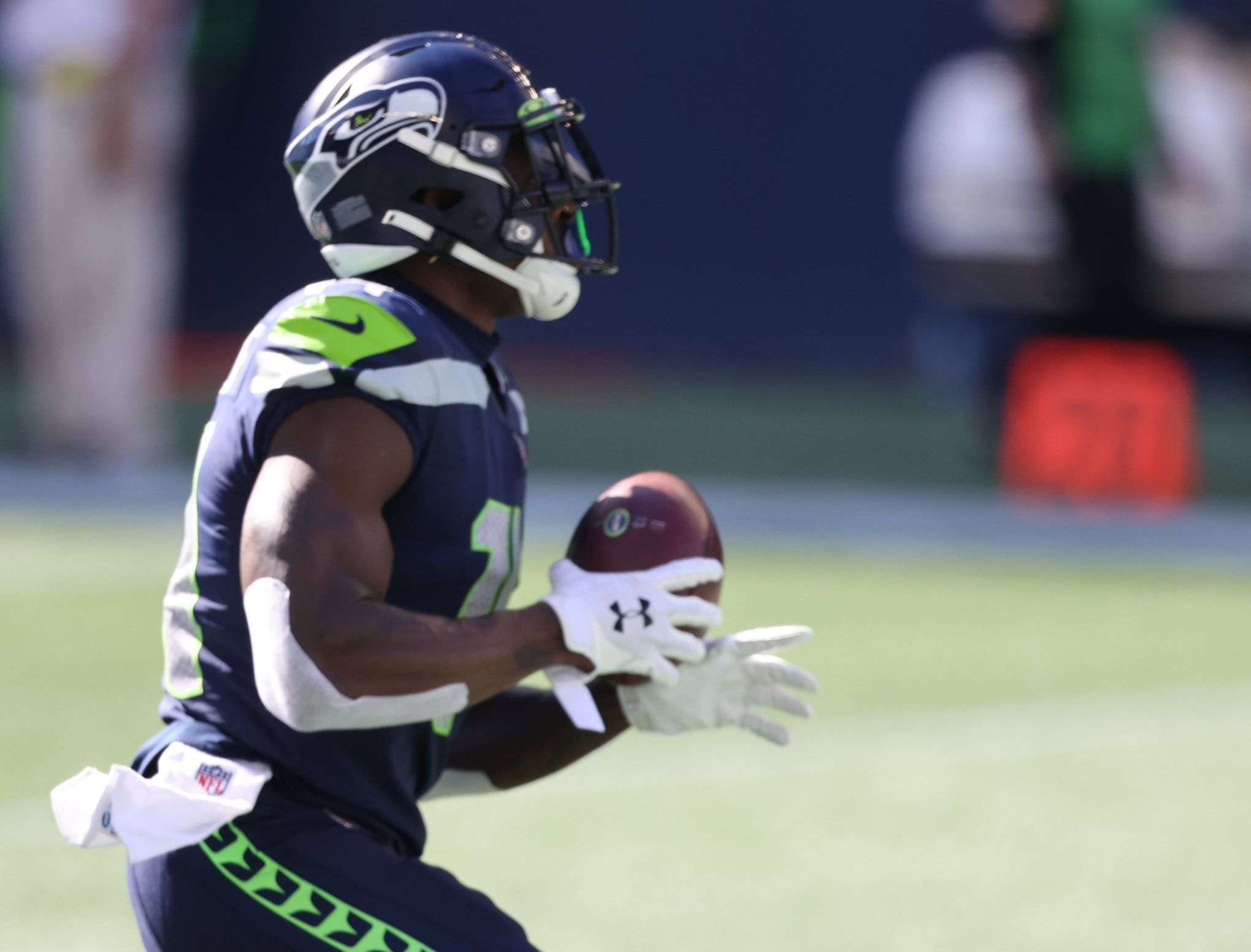 DK Metcalf Slows Up Before Scoring & Fumbles Punched Ball! 