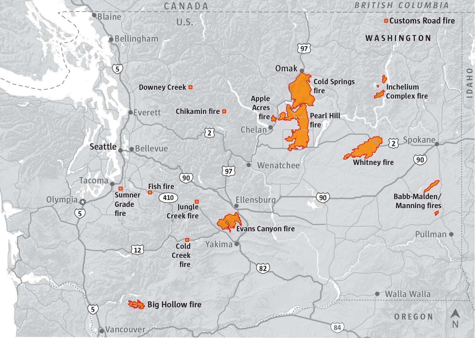 Current Fire Map Of Washington State Gennie Clementine   Washington Fires Post Map 