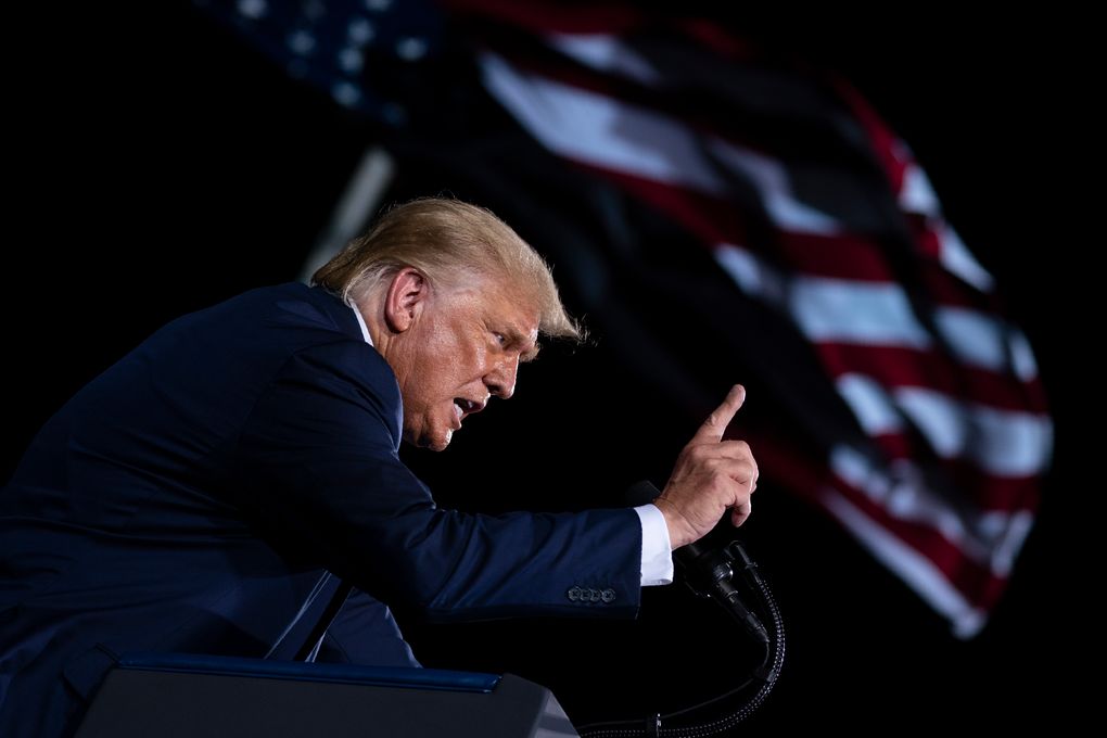 President Donald Trump speaks during a campaign rally in Jacksonville, Florida, on Sept. 24, 2020. (AP Photo / Evan Vucci, File)