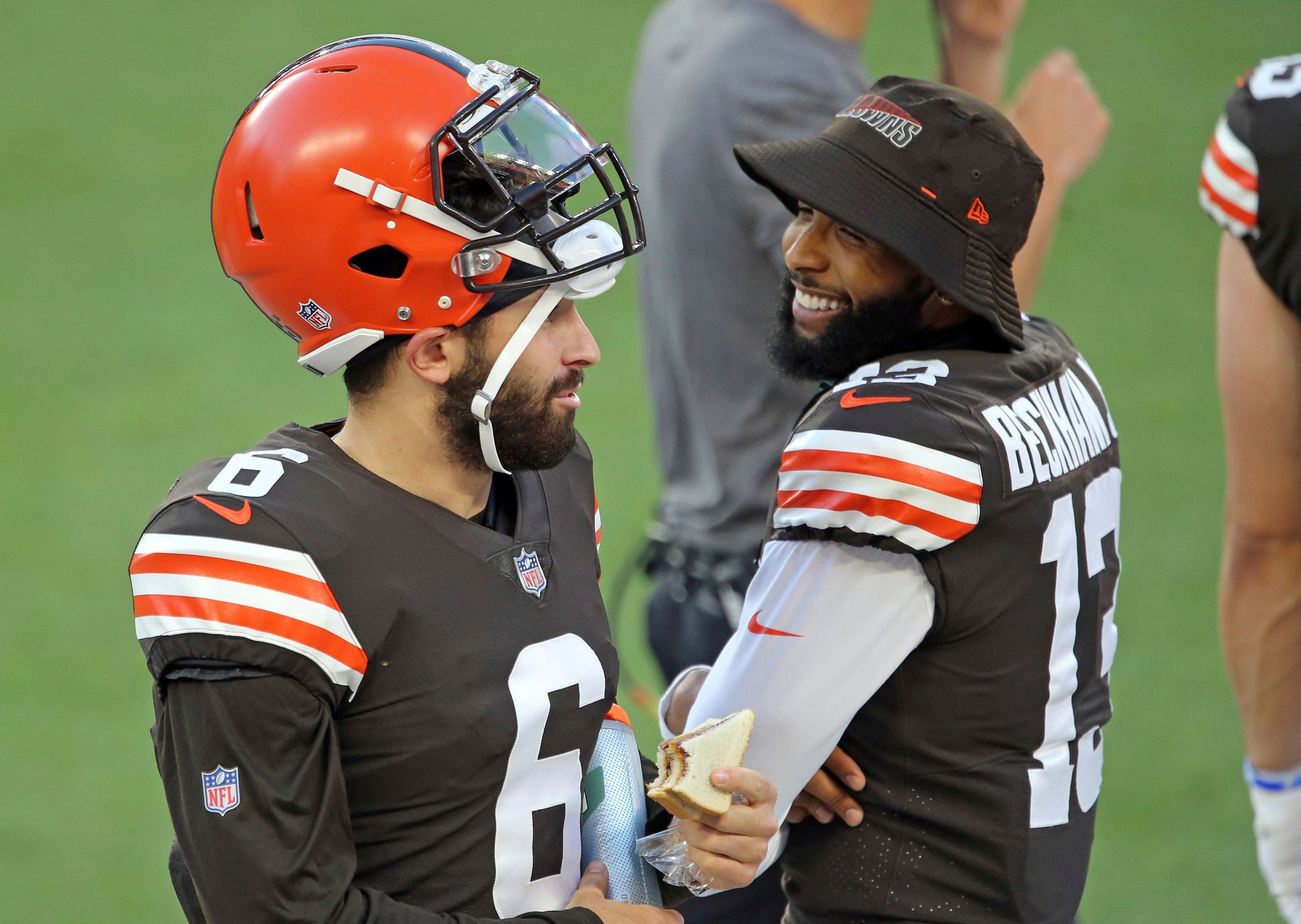 Cleveland Browns Baker Mayfield adjusts to new shoulder harness