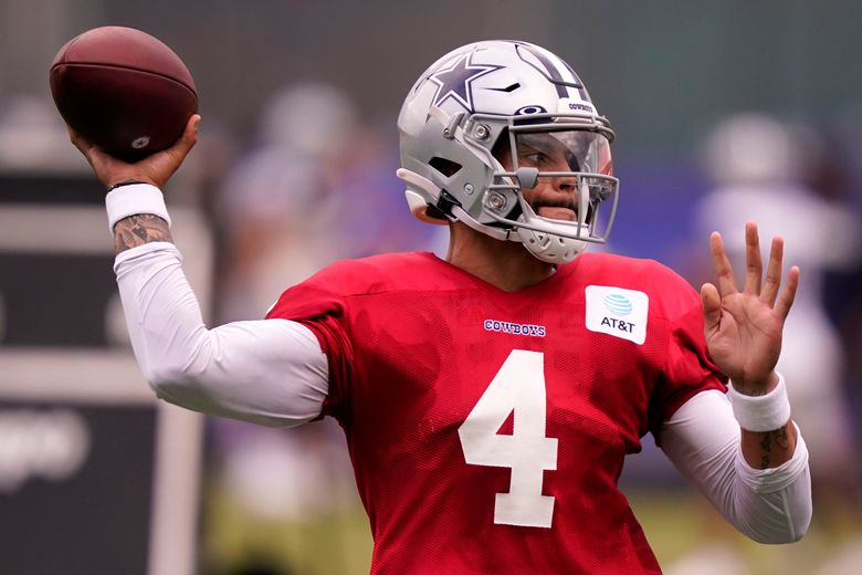 Dallas Cowboys quarterback Dak Prescott (4) looks to pass during