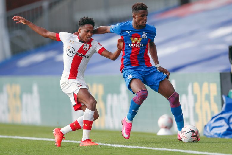 Crystal Palace's Tyrick Mitchell and Southampton's Kyle Walker