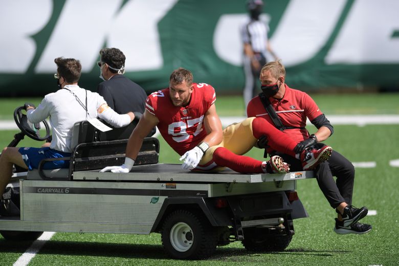 49ers QB Jimmy Garoppolo carted to locker room with ankle injury