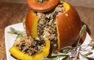 Joan and Keri Segna used the challenge as an opportunity to take a mother-daughter day. They stuffed a pumpkin with all matter of fall ingredients to make a savory delight.