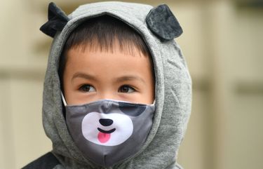Cubcoats makes animal hoodies with matching face masks for an instant costume. Paul Grygiel, 5, picked the puppy.